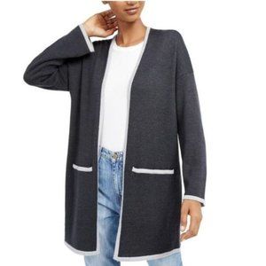 PRICE CUT ALERT - Classy Charcoal Gray Merino Wool Long Cardigan